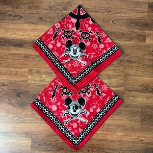 Disney | 2 Mickey Mouse Red Pirate Bandannas